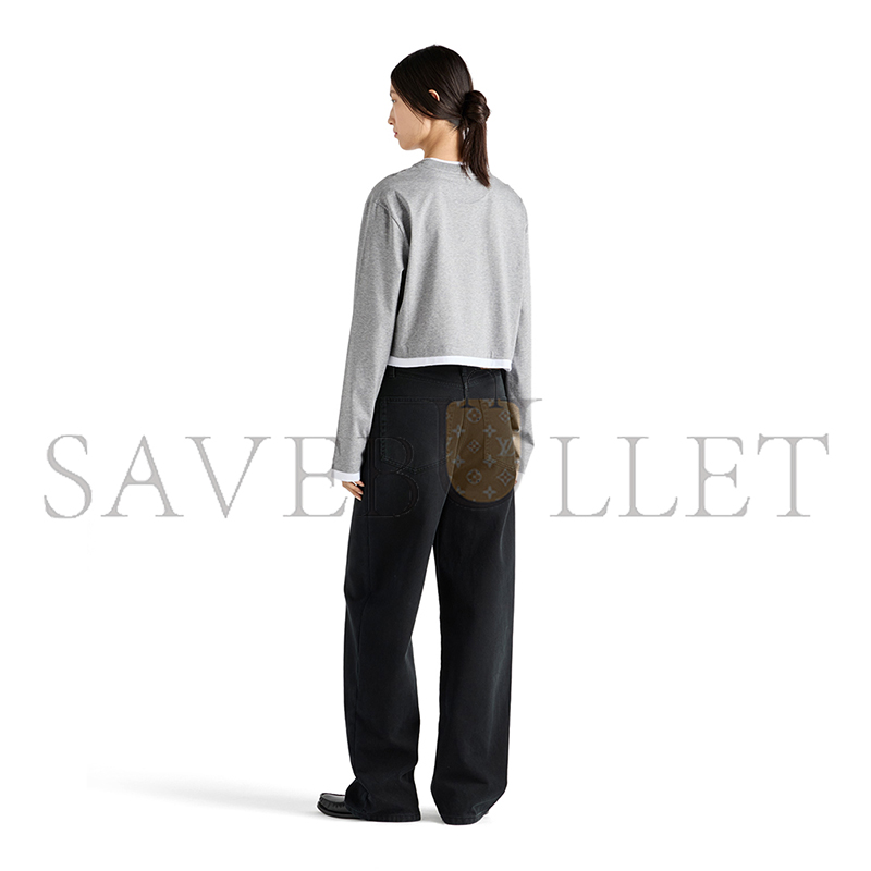 Pra*a long-sleeved cotton jersey t-shirt 34668